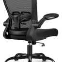 FelixKing Office Chair - Ergonomic Desk Chair with Adjustable Height, 360 Swivel, Flip-up Armrests, Flexible Tilt, Comfy Breathable Cushion and Fabric, Lumbar Support, for Home Conference Room Office (FK918, Black)