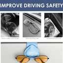 2 x Car Sunglass Holder Compatible with Tesla Cybertruck 2025 2024 Cyberbeast Interior Accessories Organizer Leather Eyeglass Hanger Visor Ticket Card Clip Cyber Truck Decor Sunglasses Holders (Blue)