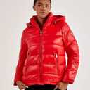 GUESS Women's Elly Padded Jacket (Red, M)