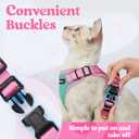 rabbitgoo Cat Harness and Leash Set, Escape Proof Soft Adjustable Vest Harnesses for Outdoor Walking, Easy Control Breathable Kitten Jacket with Reflective Strips, Green & Pink, S