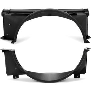HECASA Fan Shroud Compatible with 1988-1999 Chevy Chevrolet GMC Sierra C/K 1500 2500 3500 Series Replacement for 15739589 GM3110116 15696691 GM3110117 Front Upper & Lower Radiator Fan Shroud Black