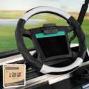 10L0L Golf Cart Steering Wheel Cover for Yamaha, Club Car DS & Precedent, 14 Inch Black White