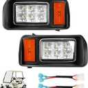 Panglong Club Car DS LED Headlight Kit with Adapter Wire, Factory Style LED Headlight Suitable for 1993-Up 12 Volt Club Car DS, Replace OEM 101988002 101988001