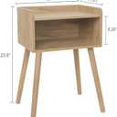 MaxSmeo Nightstand, Mid Century Modern Side Table Bedroom with Storage, Small End Bedside Table with Solid Wood Legs for Living Room, Office Small Spaces (Rustic Walnut)