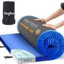 Kingfun Memory Foam Camping Mattress CertiPUR-US, Waterproof Roll up Sleeping Pad for Adults, Comfortable Thick Floor Sleeping Mats for Car Truck Tent with Removable Travel Bag, Blue, Cot 75" X 25" X 3 inch