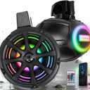 1200W 6.5 Inch Marine Speakers, Built-in Bluetooth & Amplifier, IPX6 Waterproof Powered Subwoofers, RGB Lights, 2-Way, Independent Remote Control, Boats Audio System for ATVs, UTVs, Jeeps, Golf Cart
