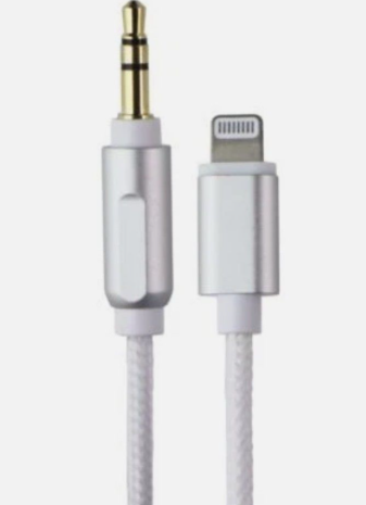 Acoustix (6-Ft) 3.5mm to 8-Pin Braided Auxiliary Cable - White