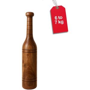 KNK Wooden Indian Club Mugdar Strength Training Fitness Club Babool Wood (6 to 7 KG)
