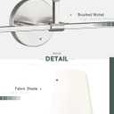 Bathroom Light Fixtures, Brushed Nickel Vanity Lights with Flared White Fabric Shade, 3 Light Wall Sconce, Modern Sconces Wall Lighting for Hallway Bedroom, VL837-BN-3