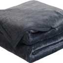 EASELAND Soft Queen Size Blanket All Season Warm Microplush Lightweight Thermal Fleece Blankets for Couch Bed Sofa,90x90 Inches,Dark Grey