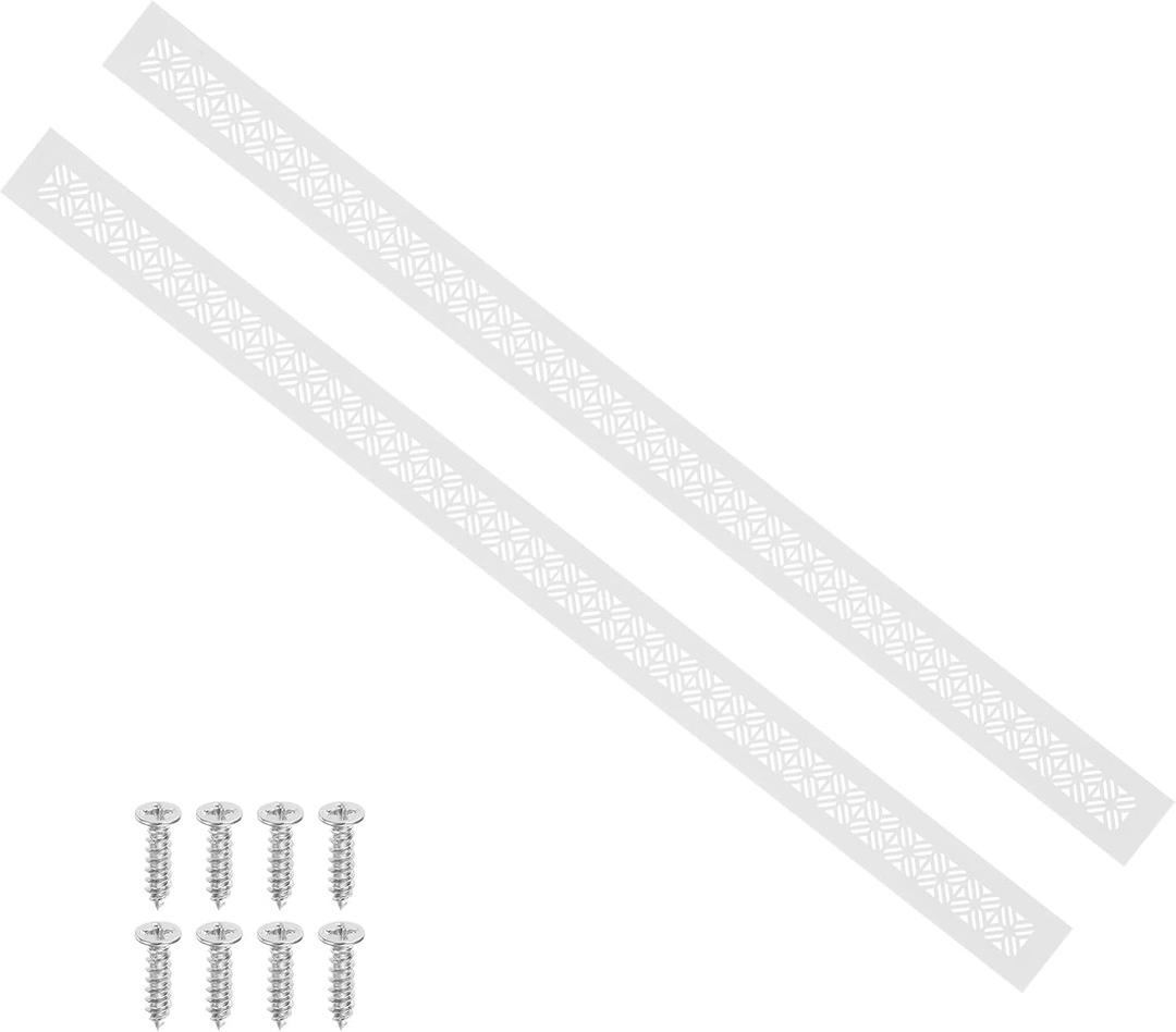 PATIKIL 31 x 2 Inch Door Air Vent Cover, 2 Pcs Heavy Duty Aluminum Grille Ventilation Cover Louvered with Mounting Screws for Cabinet Wardrobe Door, White