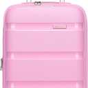 Kono Carry On Luggage 20 Inch Expandable 22x14x9 Airline Approved Hard Shell Travel Trolley 4 Spinner Wheels Lightweight Polypropylene Suitcase with TSA Lock, Pink