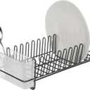 iDesign Compact Dish Drying Rack for Kitchen Counter - Matte Black