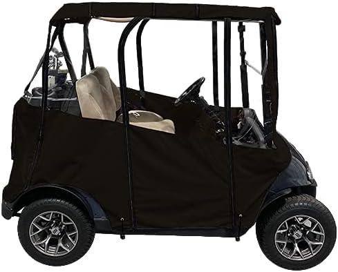 Premium Golf Cart Cover  Universal Portable & Drivable 4-Sided Black Golf Cart Cover  Club Car/EZGO RXV, TXT, EZGO Golf Cart Cover (60 L X 44 W)