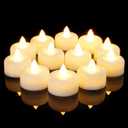 Amagic 24Pack Flameless LED Tea Lights Candles Battery Operated, Electric Fake Tealight Candles for Votive, Halloween, Christmas, Home Decor, Wedding, Table Decor (24Pack) (White)