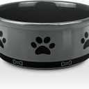 KPWACD Ceramic Pet Bowl for Dogs and Cats, Weighted Non-Slip Dog Bowls Food and Water Dish, Durable Pets Feeding Bowls Suitable for Small, Medium, and Large Dogs, Grey, 36 Oz (Medium, 4.5 Cup (35 OZ))
