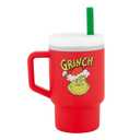Infantino My 1st Tumbler, Silicone Sippy Cup with Straw & Handle, Spill-Resistant Baby Cup for On-the-Go, BPA-Free Transition Bottle, Grinch Red (9 Ounces)