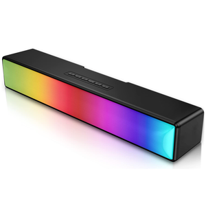AFK Computer Speakers, Computer Sound Bar with RGB Lights, USB Powered PC Speakers with Stereo Sound, Bluetooth 5.1 and 3.5mm Aux-in Gaming Speakers for Desktop