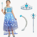 .Lingway Toys Girls Princess Dress Up Costume:Rapunzel Dress For Girls,Light Up Halloween Snow Queen Princess Dress.5-6Y