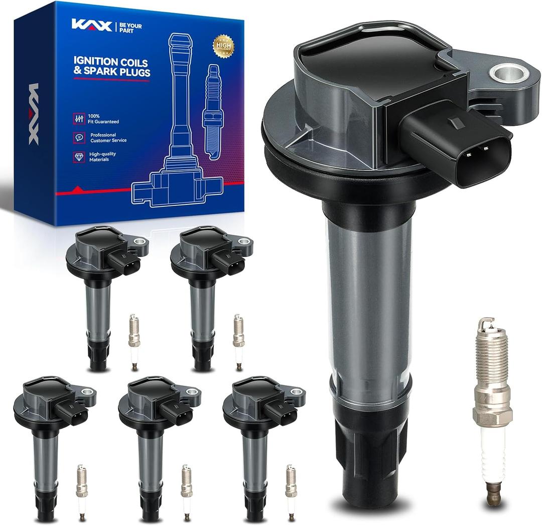 OEM Performance Set of 6 UF553 Ignition Coils & Double Iridium Spark Plug Fits for Ford Edge Taurus Flex Taurus SEL Taurus X Taurus Limited Fusion Mercury Sable Mazda CX-9 6 Lincoln MKX MKS MKT MKT