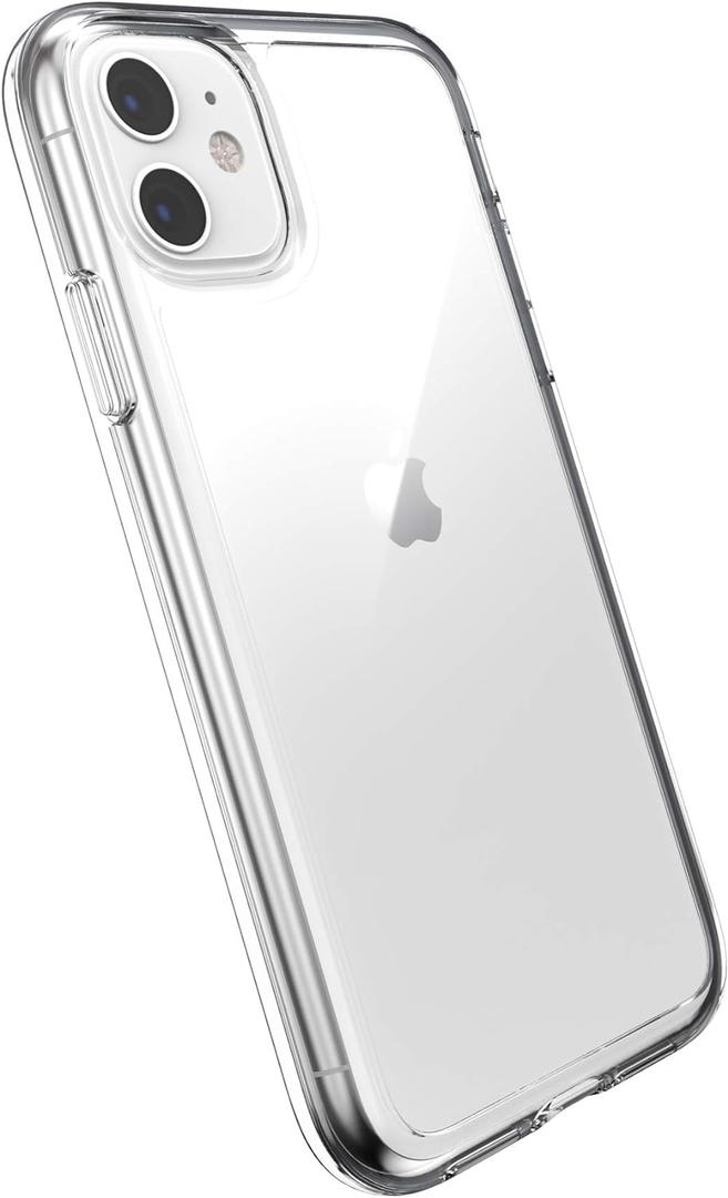 Speck iPhone 11 Clear Case - Drop Protection & Scratch Resistant, Anti-Yellowing & Anti-Fade with Dual Layer Protetective, Slim, Transparent Design - Crystal Clear iPhone 11 Cases - GemShell