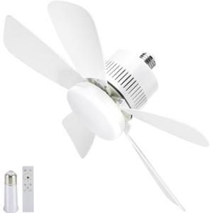 Socket Light Fan with Remote (Pairing Required), Socket Breeze Ceiling Fan, Screw in Fan and Light Combo, light socket fan 200% Airflow, Memory, Dimmable, For Garage, Laundry, Porch, Bedroom