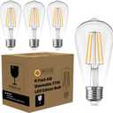 LED Light Bulbs Edison dimmable Bulbs Warm White 2700K Light Bulbs,E26 Base Energy Saving Equivalent 60W Incandescent watt,Antique Glass Style for Home, Bedroom. (2700k Warm White, 4-Pack)