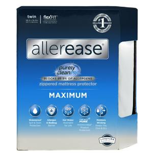 AllerEase Maximum Mattress Cover Protector Twin- Zippered, Waterproof, Allergen Barrier