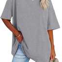 luwita Oversized T Shirts for Women Loose Fit Crewneck Short Sleeve Tops Summer Casual Blouse Y2K 2026 Basic Tees (XL)