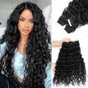 Tape in Hair Extensions Human Hair for Black Women Double Sided PU Skin Weft Tape Ins 20Pcs 50g Per Pack Water Wave Glue in Hair Extensions Real Human Hair 20 Inches Natural Black