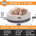 K&H Pet Products Heated Cat Bed Indoor, Thermo-Snuggle Cup Bomber Soft Heated Pet Bed for Large Indoor Cats and Small Dogs, Machine Washable, Waterproof Heated Pad, Safety Listed - 18 X 14in Gray