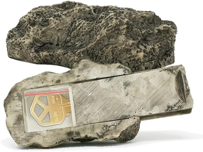 (Type-A (Black), 1 Pack) Fake Rock - Looks Stone - Safe for Outdoor Outdoor Secret Safe Box for Keys, Fake Stone Rock Yard House Accessories