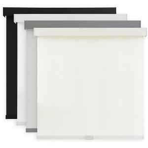 AOSKY Light Filtering Roller Shades Cordless Blinds for Windows, 1% Openness Free-Stop Shades with Valance, Thermal Insulated Fabric, UV Protection, Natural Woven Blinds（25" W x 72" H, Ivory）