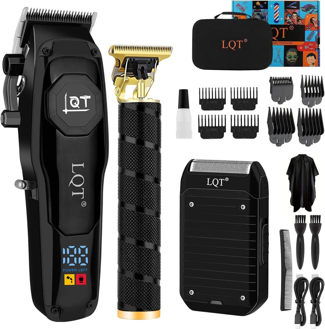 Hair Clippers for Men,3 In1 Cordless Beard Trimmer Electric Shavers,T-Blade Barber Clippers and Trimmer Set,Electric Hair Cut Machines,Mens Grooming Kit for Gifts,for Home, Barber