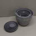 Set of 8 Plastic Planter, 10/9/8/7.5/6.5/5.7/5/4inch Plastic Planter, Flower Pot Indoor Decorative Large Plant Pot, Plant Pots Indoor with Drainage and Saucer for All House Plants (Set of 8)