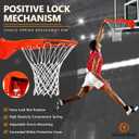 Basketball Rim Replacement, Single-Spring Breakaway Basketball Rim Outdoor Indoor, Universal 18 Inch Heavy Duty Basketball Hoop Rim and Net