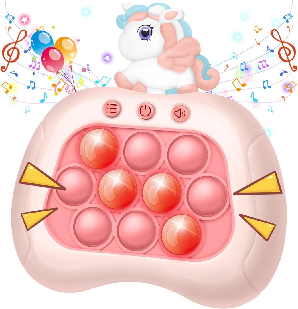 Intoypad Pop Fidget Game Toys, Rainbow Unicorn Light Up Fidget Toys Electric Pop Bubble Game Controller Handheld Puzzle Sensory Toys Christmas Birthday Gifts for Kids Girls 2026
