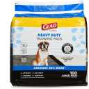 Glad for Pets Heavy Duty Activated Carbon Training Pads, 24" x 24" 100ct | Ultra Absorbent Training Pads - Absorbs 50% More Than Standard Pad in Same Size; Heavy Duty Puppy Potty Training Pads
