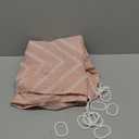 Pink Boho Shower Curtain White Tassel Woven Fabric Cute Shower Curtain Modern Farmhouse Textured Tufted Chevron Striped Minimalist 72 x 72 Bathroom Shower Curtains