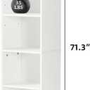 8-Tier Narrow Bookshelf, 71.5" Tall Corner Bookcase, Modern Book Shelf with Storage Space, Wooden Display Storage Shelves for Bedroom, Living Room and Office, White