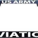 US Army Aviation Car Tags Frame, 12 x6 Inch Black Stainless Steel Vanity Plate Frame for Front of Car, 2 Holes & Screws