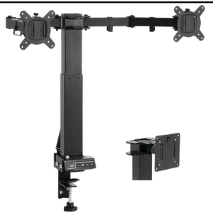 TOPSKY Adjustable Electric Monitor Desk Mount Fits Up to Dual 32 Inches 19.8lbs or Single 49 Inches 33lbs Computer Screens, Adjustable Swivel, Tilt, Rotate, VESA 75x75mm or 100x100mm MMT00.01 (Black)