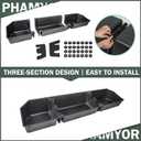 Upgraded Rear Under Seat Storage Box Compatible with 2015-2024 Ford F150 SuperCrew Cab & Crew Cab, 2017-2023 Ford F250/F350/F450/F550 Super Duty & Crew Cab, ABS, Black