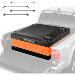 [Jumbo 38 CuFt] Truck Bed Cargo Bag, 100% Waterproof Heavy Duty Pickup Storage Bag (58"x49"x23"), Heat-Welded Seams & 3-Side Zipper, Fits Full-Size Trucks for Moving & Camping
