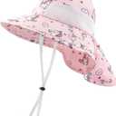 XIAOHAWANG Girls Sun Hat Baby Beach Hats Boys UPF 50+ Kids Summer Protection Cap Toddler Breathable Caps Wide Brim Neck Flap (Pink)