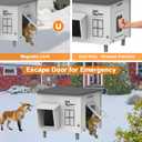 Indestructible Heated Cat House for Outside Cats Winter,Weatherproof & Insulated & Elevated Feral Cat House with Escape Door, Outdoor Indoor Cat Shelter for Stray Barn Cat 17.7×17.7×17.5