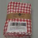 Native Fab Set of 4 Gingham Mini Check Cloth Dinner Napkins 100% Cotton 16x16 inches Soft Comfortable Absorbent Restaurant Hotel Quality - Easy Care Washable Wedding Daily Everyday Use - Red White