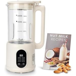 Automatic Nut Milk Maker, 8 in1 40oz Soybean Milk Machine for Homemade Almond, Oat, Soy, Coconut, Plant-Based Milk and Non Dairy Beverages, 12 Hours Timer/Auto-clean/Room Temp/Keep Warm/Boil/Low-Noise