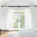 Heavy Duty Double Curtain Rods, 1 1/8IN Diameter Nonadjustable Dual Window Rods 108IN/9FT Length with Luxury Adjustable Brackets, Matte Black