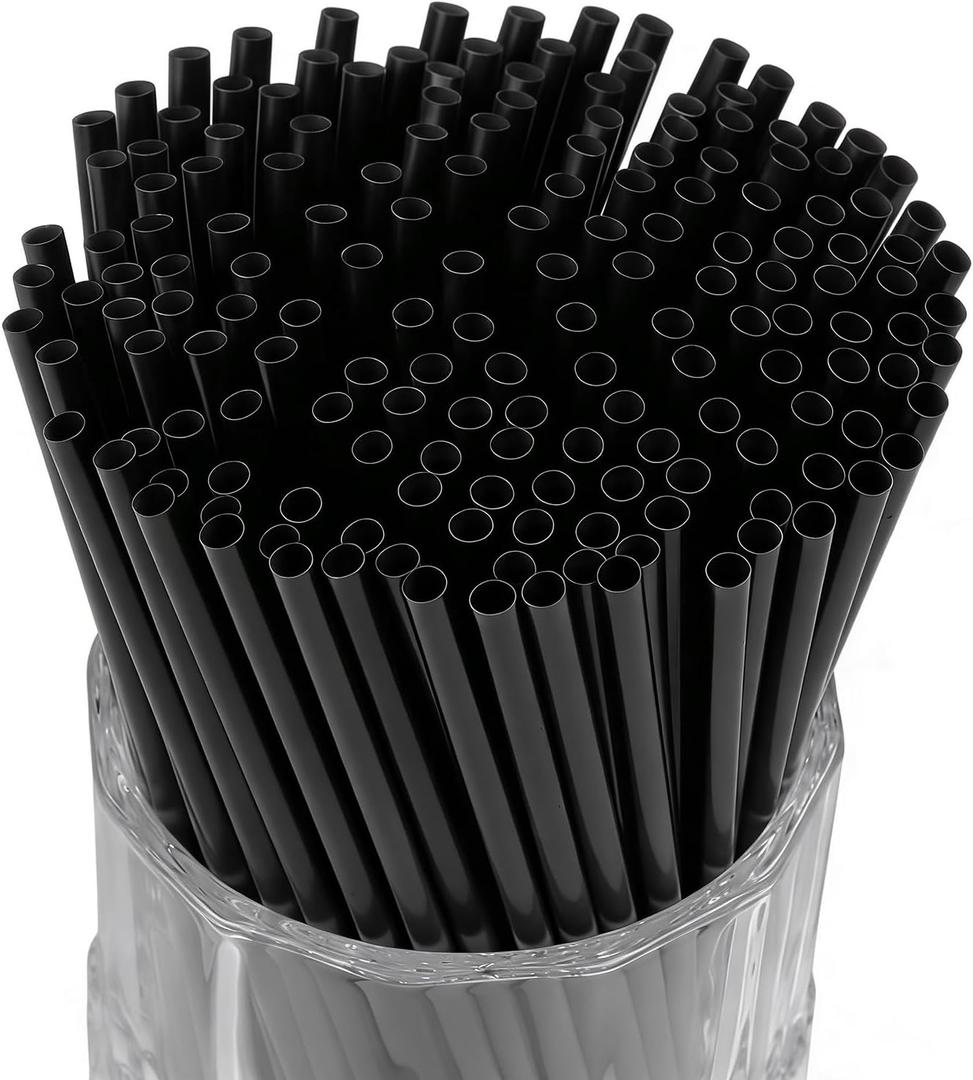 YAOSHENG [500 Count] 5.12 Inch Cocktail Stirrers Black Straws Coffee Plastic Sip Stir Swizzle Sticks for Coffee,Cocktail,Party, Bar, Kitchen, Cafe